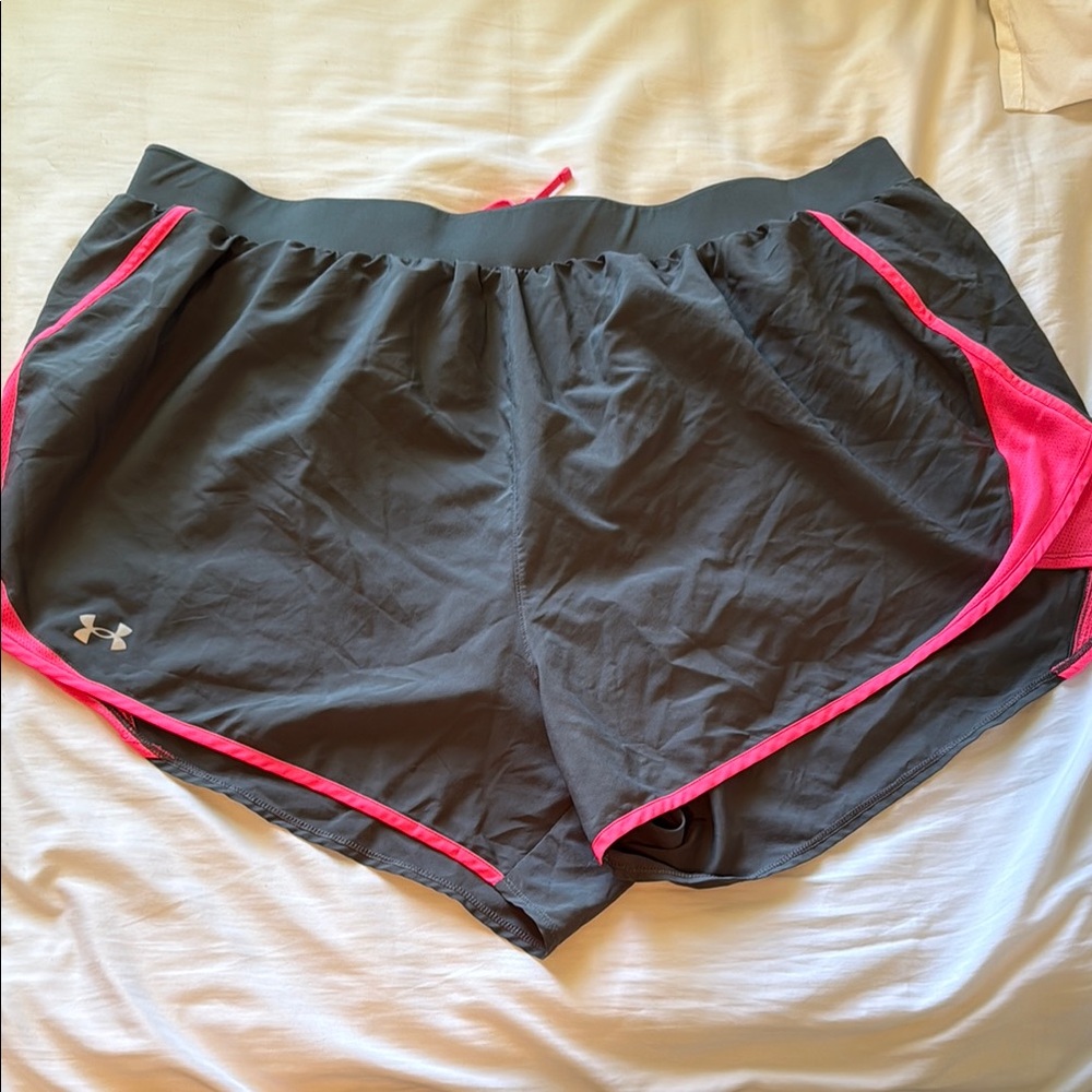 Under Armour Women's Gray and Pink Running Shorts